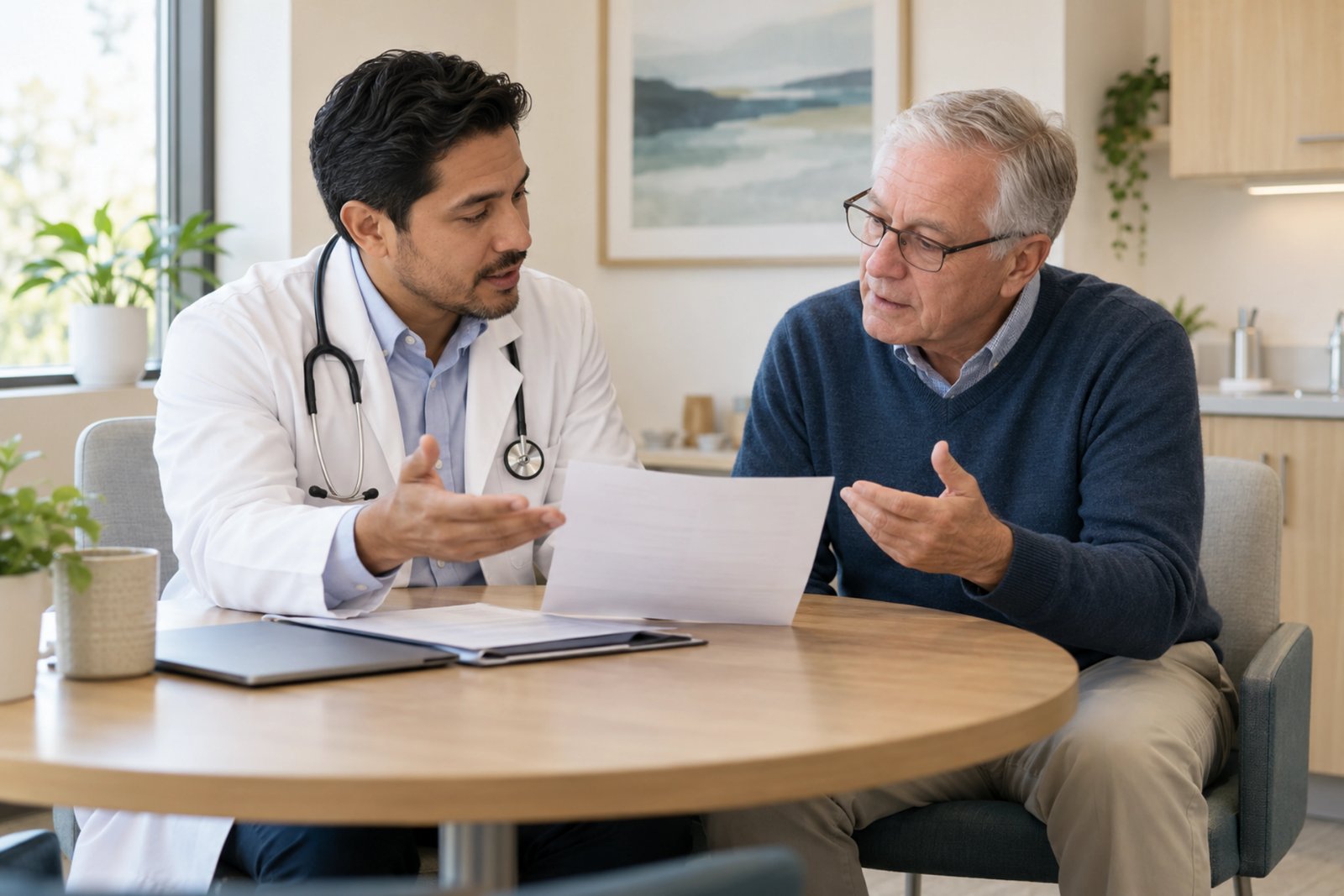 A provider and patient reviewing a care plan